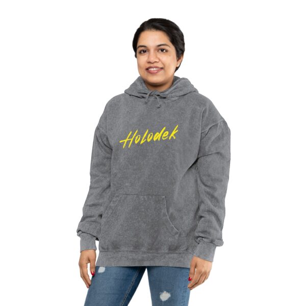 Holodek Grey Hoodie - Yellow Logo - Image 4