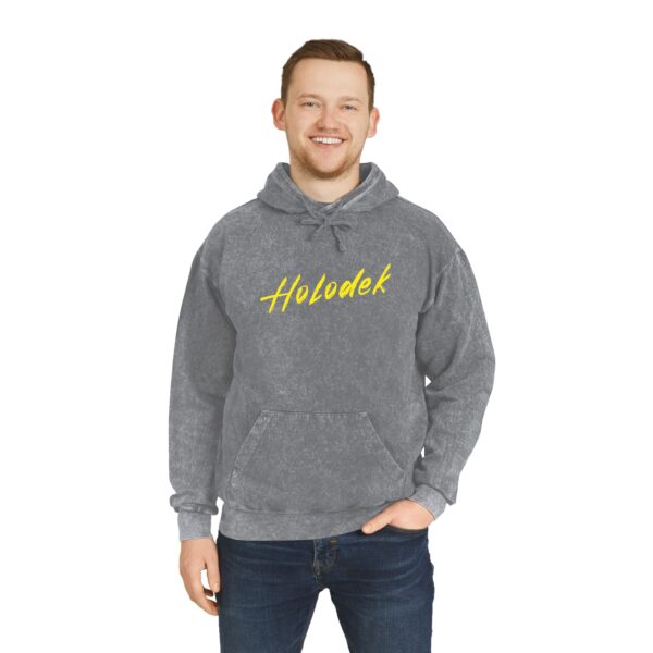 Holodek Grey Hoodie - Yellow Logo - Image 3